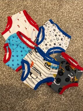Toddler Boys Patterned Training Pants - WASHED BUT NEVER USED - Bundle of 5
